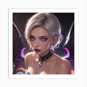 Portrait Of A Girl In League Of Legends Art Print