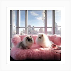 Fluffy Black Pomeranians Large Luxury Neon Pi 310ae597 04cb 4925 Bf61 C86c97e6dd0a Art Print