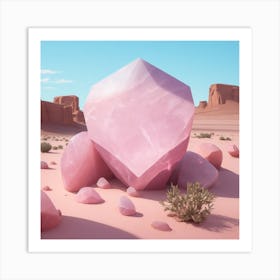 Pink Quartz In The Desert Art Print