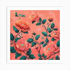 Chinese Flowers Art Print