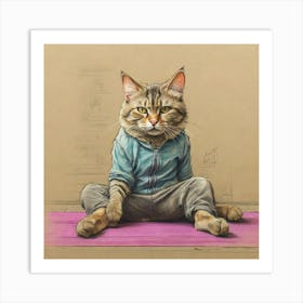 Yoga Cat 4 Art Print