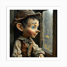 Boy In The Window Art Print