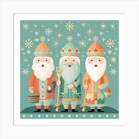 Christmas Santas Art Print