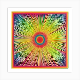  'Spectrum Halo', a vivid celebration of color and light that radiates outward in a dazzling display. This piece captures the vibrant essence of a rainbow circling a bright halo, creating a powerful visual impact that commands attention and inspires imagination.  Radiant Art, Vibrant Spectrum, Rainbow Halo.  #SpectrumHalo, #RadiantColors, #VibrantArt. Art Print