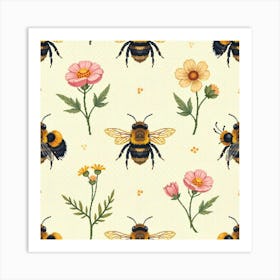 William Morris Bee Vintage Art Print (2) Art Print