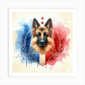 Watercolor German Shepherd 4 Art Print