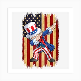 Hot Trend Dabbing Uncle Sam 4th Of July Men Kids Boys Art Print