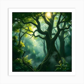 Forest In The Sun Art Print