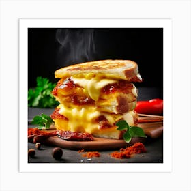 Grilled Cheese Sandwich On A Plate 1 Art Print