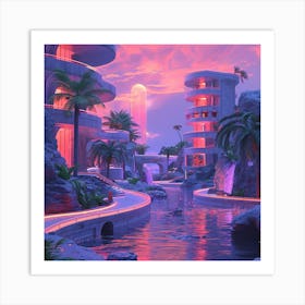 Futuristic Cityscape 1 Art Print