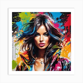 Girl With Splatters Art Print