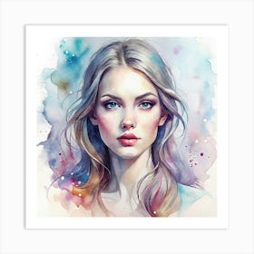 Watercolor Of A Girl 8 Art Print