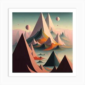 Abstract Mountain Landscape Art Print