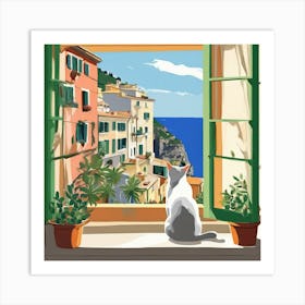 Cat Looking Out The Window 1 Art Print