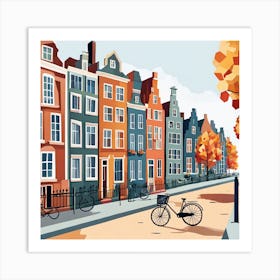 Amsterdam City Low Poly (7) Art Print