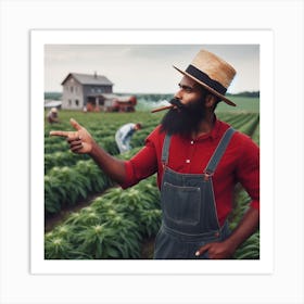 Black Farmer In A Field Art Print