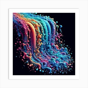 Colorful Paint Splashes Art Print