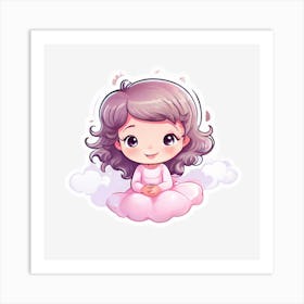 Little Girl On Cloud Art Print