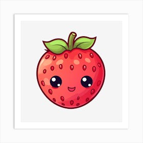 Kawaii Strawberry 1 Art Print