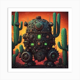 Cactus Robot 1 Art Print