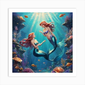 Illustrative Albedo Mermaid Love Art 1 Art Print