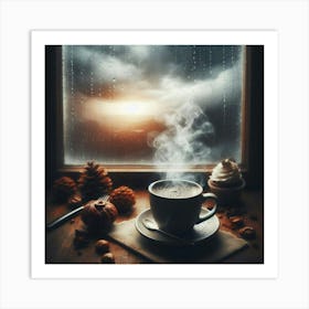 Coffee And Rain Art Print