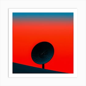 Silhouette Of A Satellite Dish Art Print