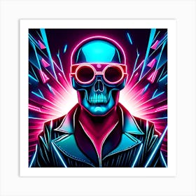 Neon Skull 2 Art Print