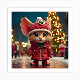 Christmas Mouse Art Print