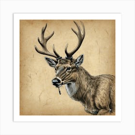 Deer Head 27 Art Print