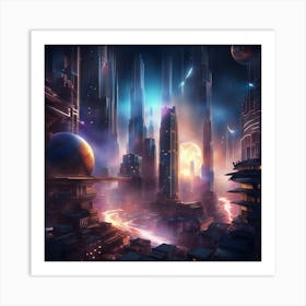 Futuristic City 1 Art Print