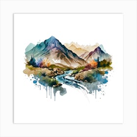 Watercolor Landscape Art Print