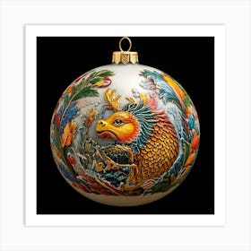 Firefly Hyper Detailed Porcelain Christmas Ball With Vibrant Creature Design 21155 Art Print