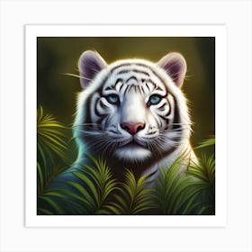 White Tiger Art Print