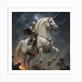 Unicorn And Knight Art Print