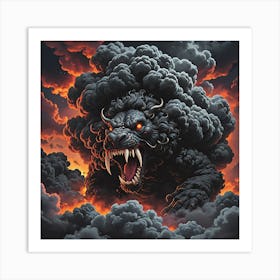 Godzilla In The Clouds Art Print