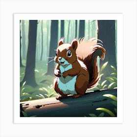 Squirrel In The Forest 155 Art Print