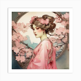 Cherry Blossom Princess Art Print