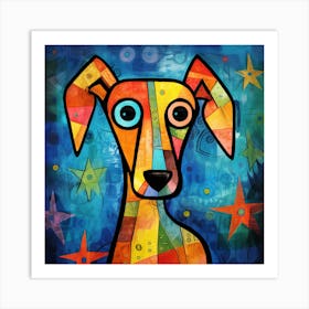 Dog With Stars Art Print