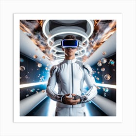 Futuristic Man In Virtual Reality 6 Art Print