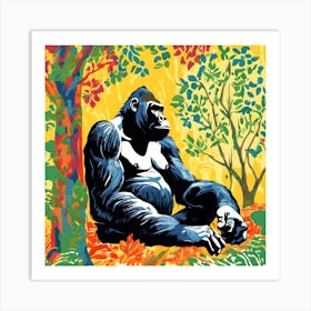 Gorilla Colourful Art Print