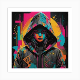 Girl In Hoodie 2 Art Print