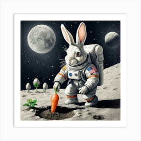 Rabbit On The Moon 4 Art Print