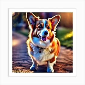 Corgi Dog 11 Art Print