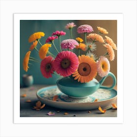 Flowers In A Teacup Art Print