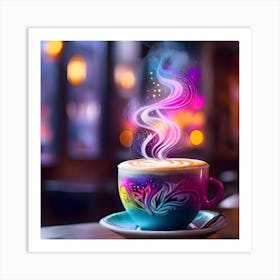 Coffee Cup With Smoke Art Print