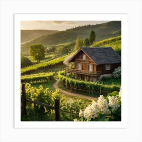 Vineyards At Sunset Art Print