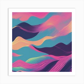 Minimalism Masterpiece, Trace In The Waves To Infinity + Fine Layered Texture + Complementary Cmyk C (31) Art Print
