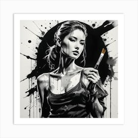 Girl In Canvass Art Print