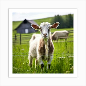 Grass Ecology Pasture Cattle Farmer Tour Tourism Country Rural Green Goat Farm Eco White (10) Art Print